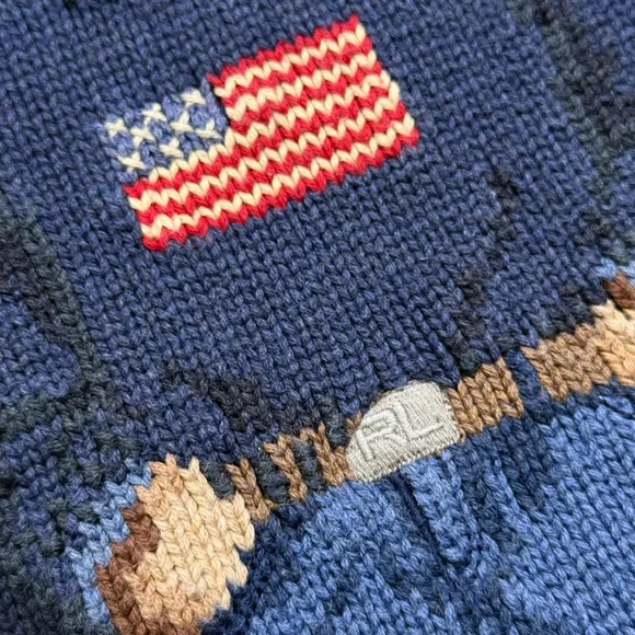 Polo Ralph Lauren Navy Sweater with Bear Design - Picture 6 of 6